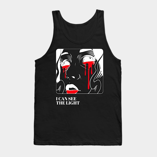 I Can See The Light Anime Manga Vaporwave Aesthetic Tank Top by PlimPlom